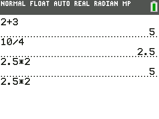 TI-84 Plus CE screen: ▲ then ENTER pastes any old answer, and 2nd ENTRY brings back your last line. No more retyping long numbers.